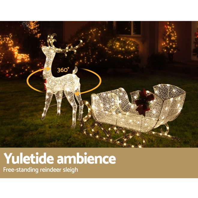 Christmas Lights 215 LEDs Fairy Light Reindeer Sleigh Decorations