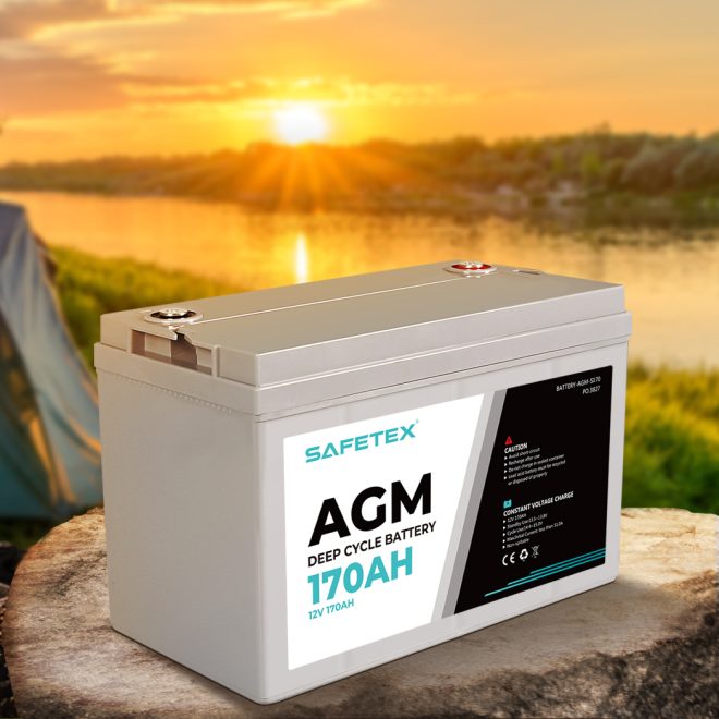 12V 170Ah AGM Deep Cycle Lead Acid SLA Battery Solar Caravan Camping