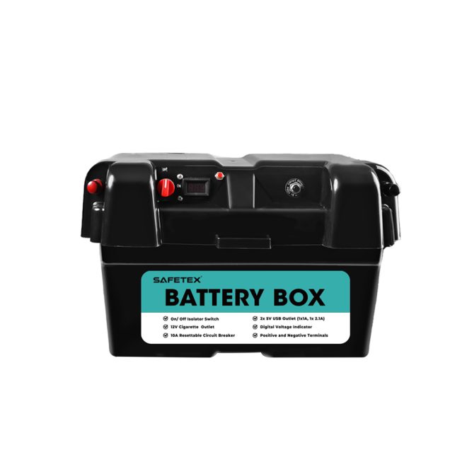 12V 100Ah AGM Battery Outdoor Rv Marine 4WD Deep Cycle & W/ Strap Battery Box