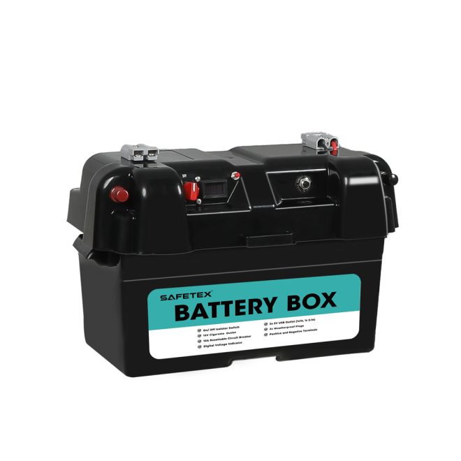 12V 135Ah AGM Battery Outdoor Rv Marine 4WD Deep Cycle & W/ Strap Battery Box
