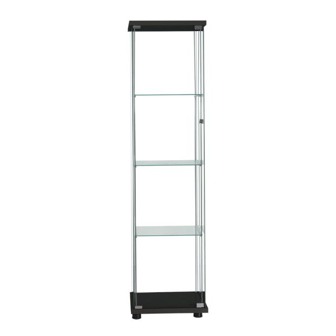 Display Storage Cabinet Glass Lockable 164cm with 4 Tier Shelves Floor