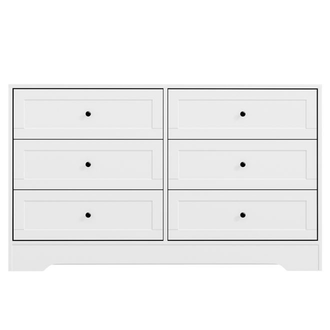 6 Chest of Drawers Cabinet Dresser Table Tallboy Storage Bedroom White