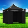 Gazebo Pop Up Marquee Folding Wedding Tent Gazebos Shade – 3×3 m, Black