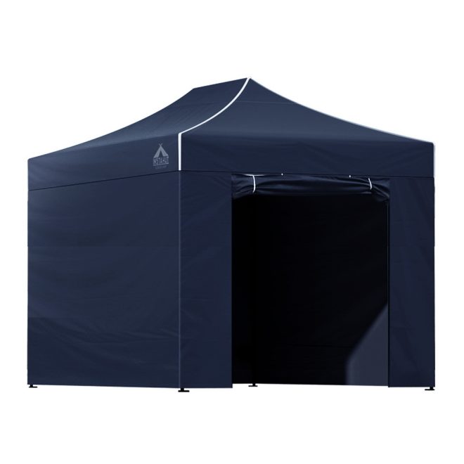 Gazebo Pop Up Marquee Folding Wedding Tent Gazebos Shade – 3×4.5 m, Navy Blue