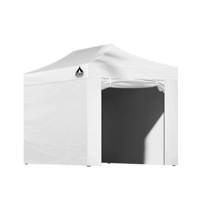 Gazebo Pop Up Marquee Folding Wedding Tent Gazebos Shade – 3×4.5 m, White