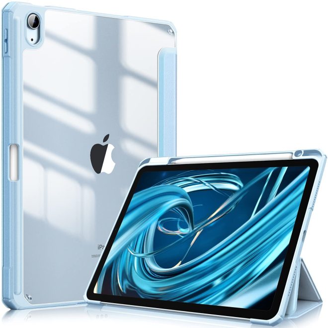 iPad 10th Case 10.9 Inch 2022 with Pencil Holder, Smart iPad Case with Soft TPU Auto Wake Sleep – Black