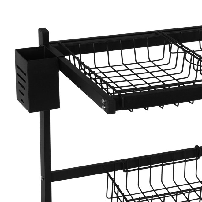 Dish Drying Rack Over Sink Stainless Steel Black Dish Drainer Organizer 2 Tier