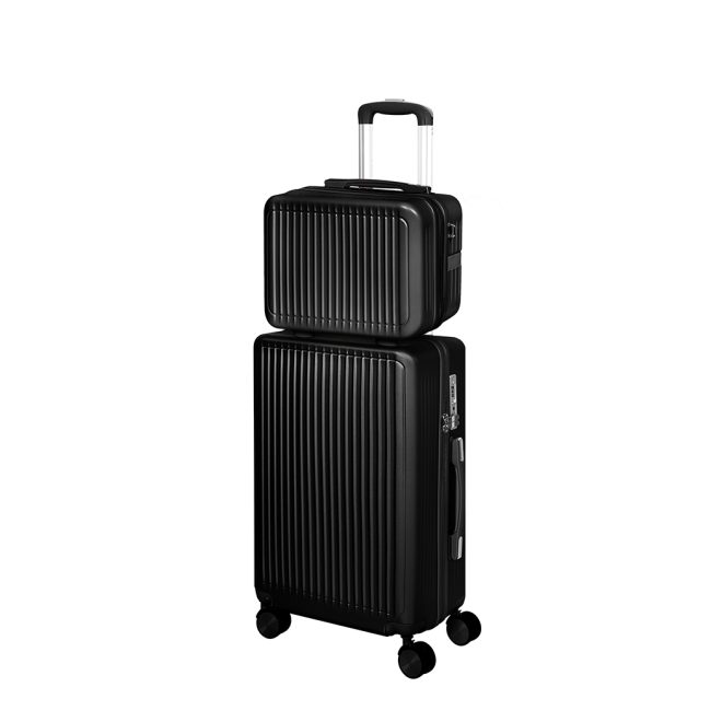 Luggage Suitcase Trolley Set Travel Lightweight 2pc 14″+20″ Black