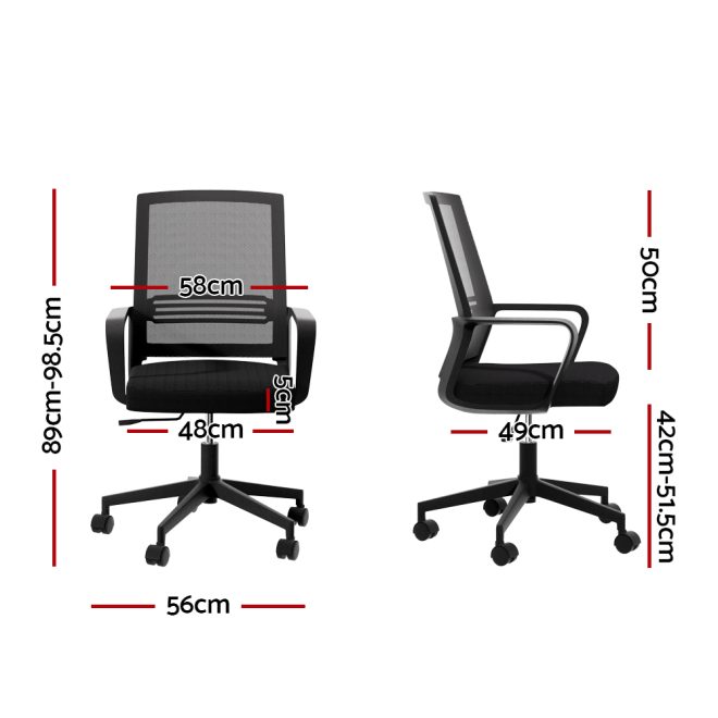 Mesh Office Chair Computer Gaming Desk Chairs Work Study Mid Back Black