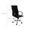 2PCS Office Chair Home Gaming Work Study Chairs PU Mat Seat Back Computer Black