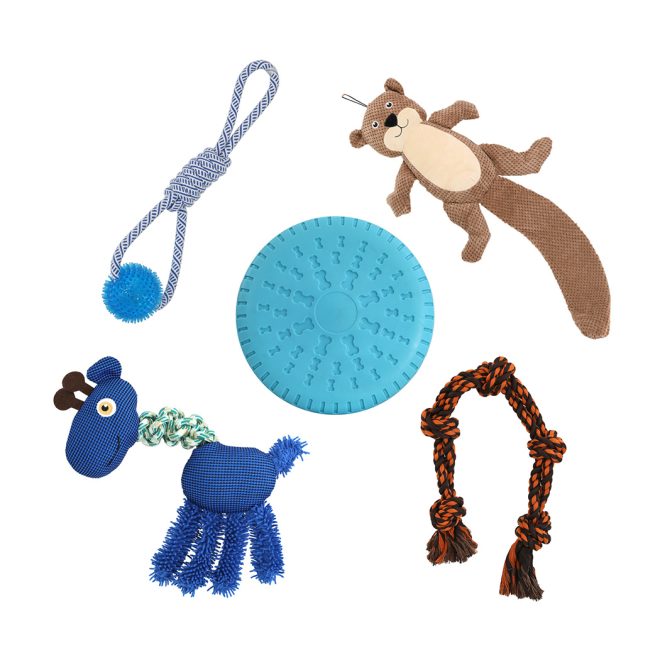 Dog Chew Toys Squeaky Puppy Pet Rope Plush Toy Teething 5 styles