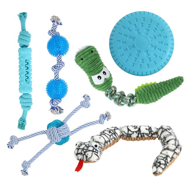 Dog Chew Toys Squeaky Puppy Pet Rope Plush Toy Teething 6 styles