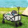 Garden Camping Trolley Outdoor Garden Wagon Cart Folding Widen Large Picnic Beige