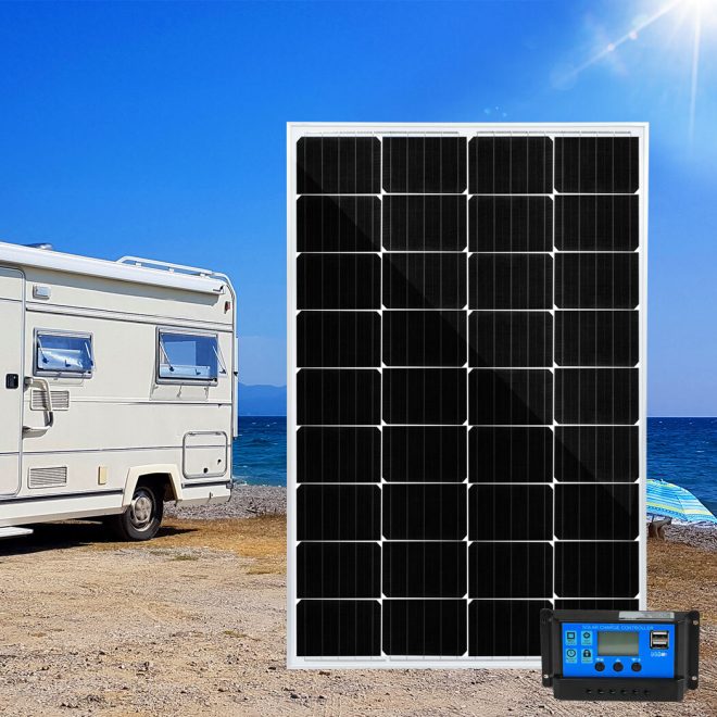 12V 250W Solar Panel Kit Mono Caravan Camping Power Controller Charging USB Home