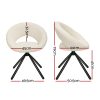 Dining Chairs Cafe Kitchen Chairs Swivel Base Beige Sherpa Set of 2