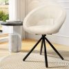 Dining Chairs Cafe Kitchen Chairs Swivel Base Beige Sherpa Set of 2