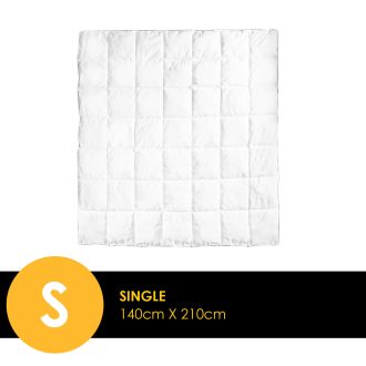 Royal Comfort Bamboo Blend Quilt 250GSM Luxury Duvet 100% Cotton Cover – Single – White