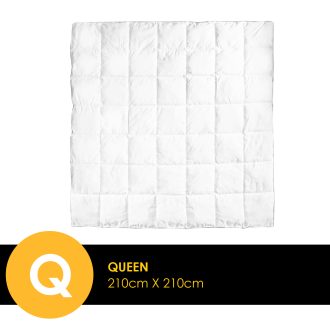 Royal Comfort Bamboo Blend Quilt 250GSM Luxury Duvet 100% Cotton Cover – Queen – White