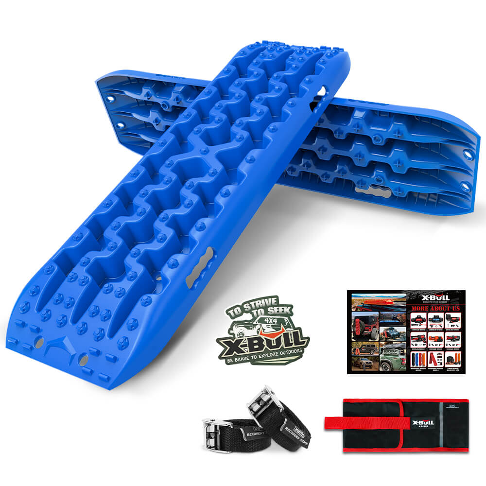 X-BULL Recovery tracks kit Boards 4WD strap mounting 4×4 Sand Snow Car qrange GEN3.0 6pcs – Blue