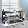 Dish Drying Rack Over Sinks Adjustable 85-105cm (Black) GO-DDR-100-JD