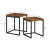 Set of 2 Coffee Tables with Raised Edges Nesting Tables Industrial Rustic Brown and Black