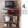 80cm Height Stainless Steel Kitchen Microwave Oven Storage Rack Multilayer Organizer for Cookware – 3 Tier