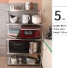 80cm Height Stainless Steel Kitchen Microwave Oven Storage Rack Multilayer Organizer for Cookware – 3 Tier