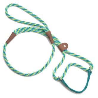 DOG WALKER - MARTINGALE LEASH - Made in the USA Length 1/2in x 6ft(13mm x 1.8m) - Twist - Seafoam