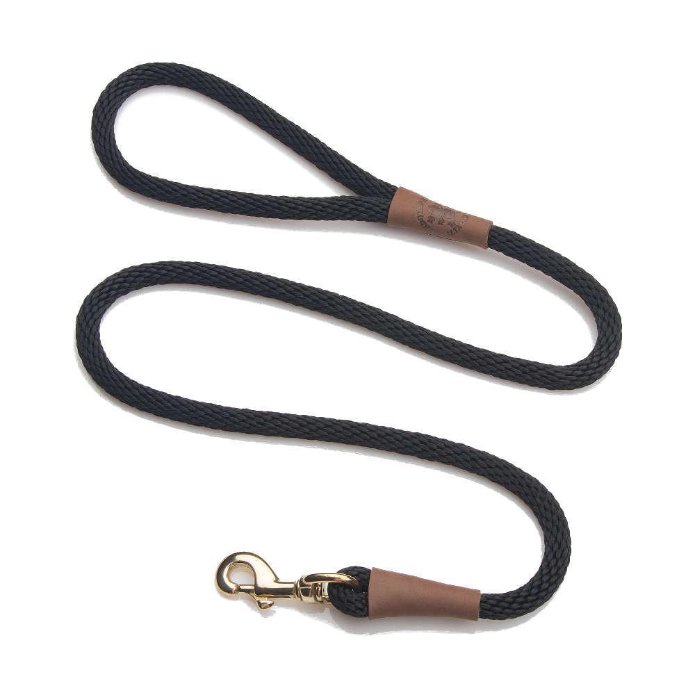 Clip Leash Small – lengths 3/8in x 4ft(10mm x1.2m) Made in the USA – Black