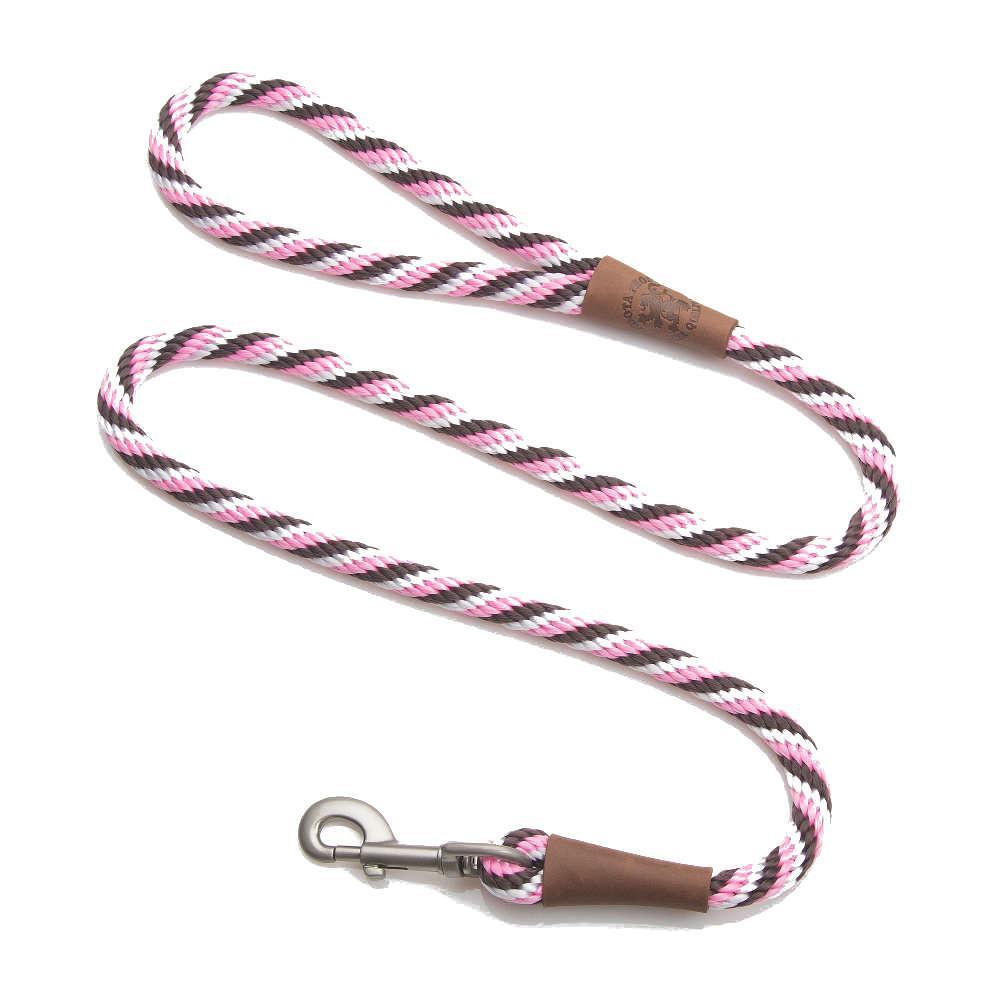Clip Leash Small – lengths 3/8in x 4ft(10mm x1.2m) Made in the USA – Twist – Pink Chocolate