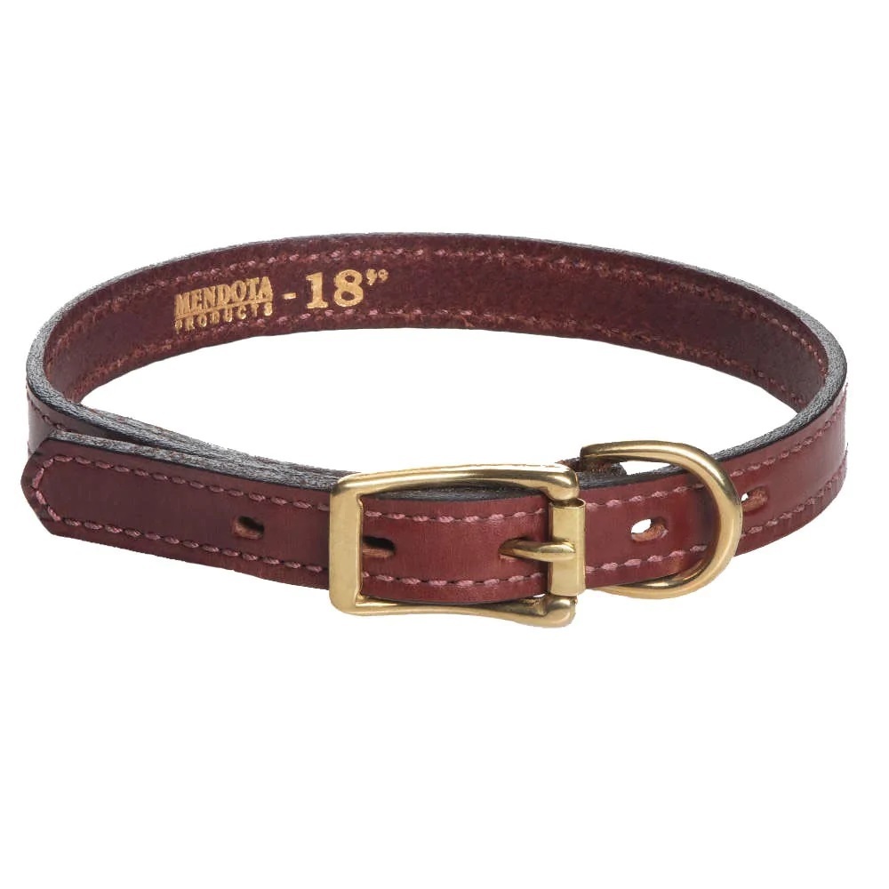 Leather Narrow width Dog Collar 3/4″ X 18″