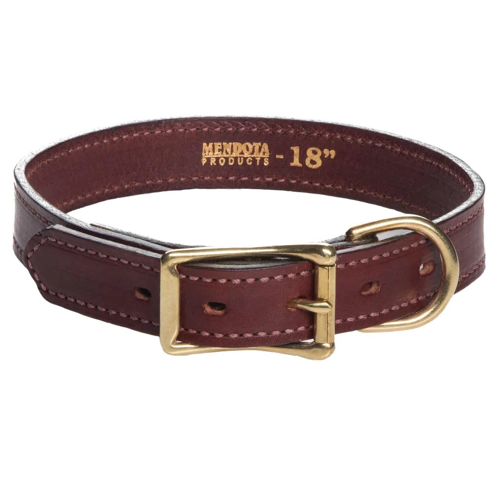 Leather Wide width Dog Collar  1″ X 24″