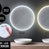 2 Set LED Wall Mirror Round Touch Anti-Fog Makeup Decor Bathroom Vanity 80cm