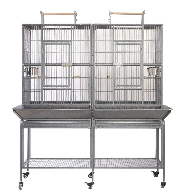 XL 184 cm Bird Cage Pet Parrot Aviary  Perch Castor Wheel Removable Divider