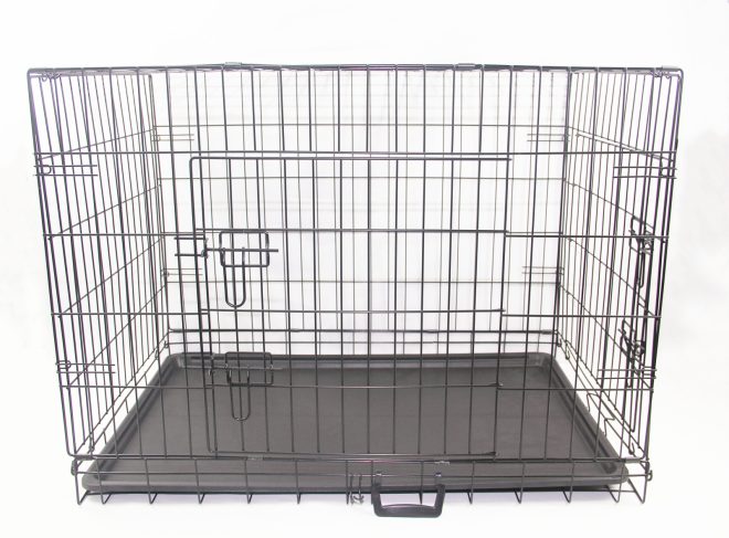 24′ Portable Foldable Dog Cat Rabbit Collapsible Crate Pet Cage with Blue Cover Mat