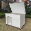 XXL Timber Pet Dog Kennel House Puppy Wooden Timber Cabin With Stripe White