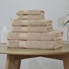 Luxury 6 Piece Soft and Absorbent Cotton Bath Towel Set – Sandstone