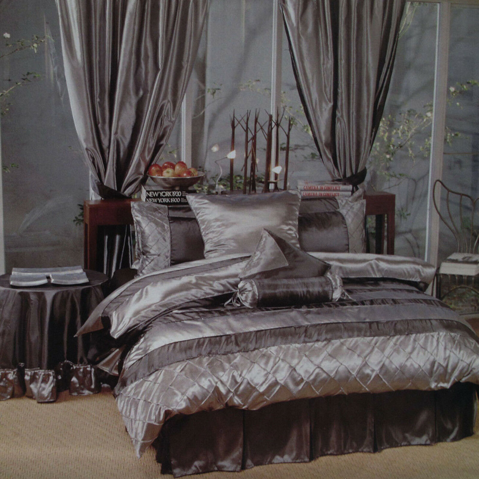 Caledonia Black Silver Quilt Cover Set Single