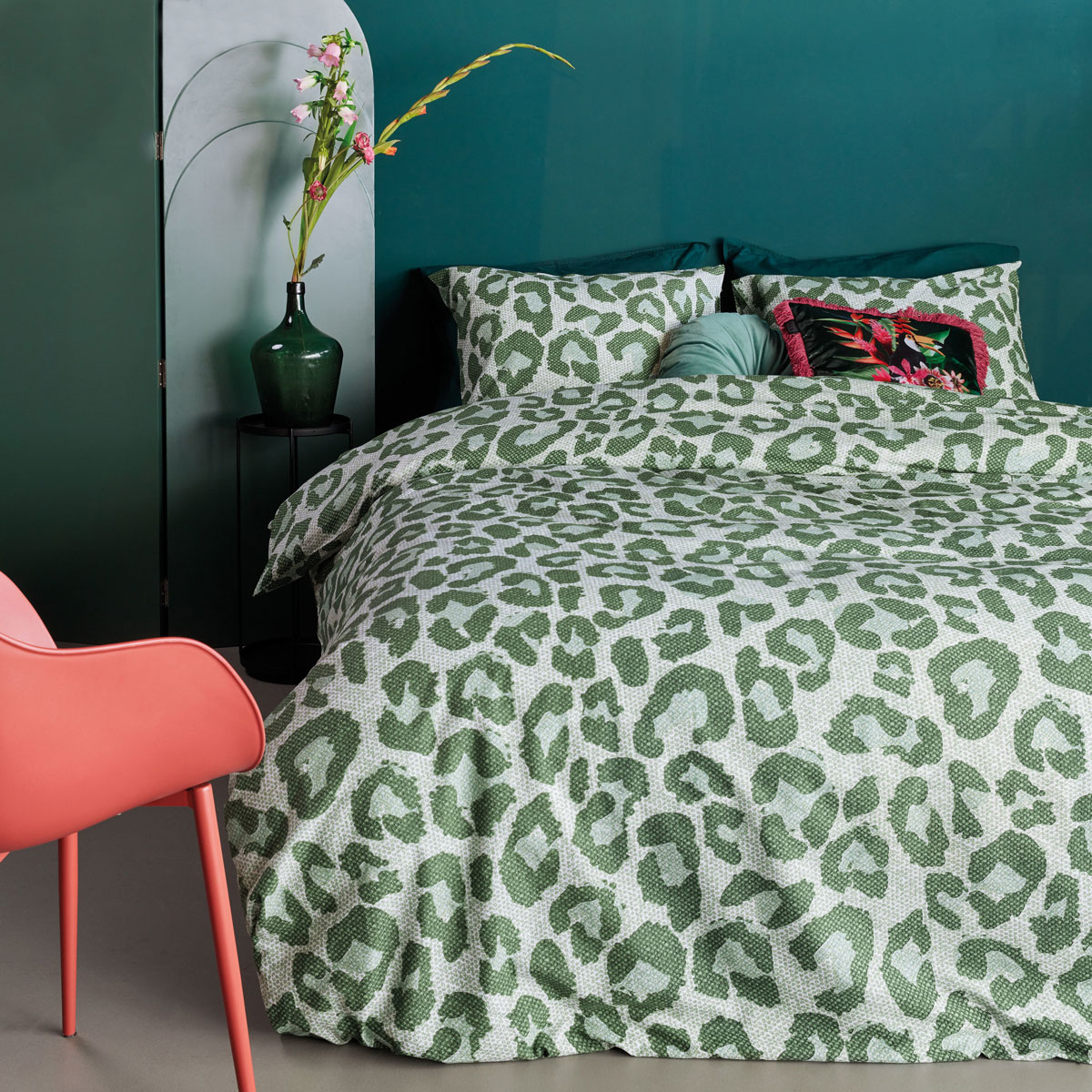 Fabrice Green Cotton Quilt Cover Set King