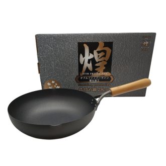 Premium Cast Iron Nitriding Processing Stir-fry Wok (Made in Japan) - 28cm