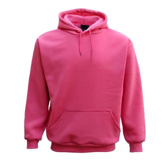 Adult Unisex Men’s Basic Plain Hoodie Pullover Sweater Sweatshirt Jumper XS-8XL, Hot Pink