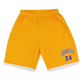 Men’s Basketball Sports Shorts Gym Jogging Swim Board Boxing Sweat Casual Pants, Yellow – Los Angeles 24