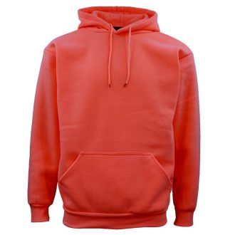 Adult Unisex Men’s Basic Plain Hoodie Pullover Sweater Sweatshirt Jumper XS-8XL, Coral Pink