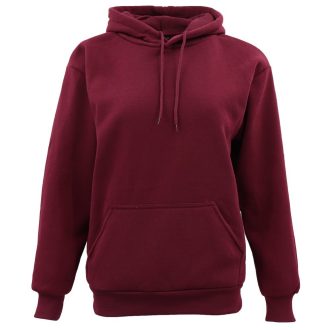 Adult Unisex Men’s Basic Plain Hoodie Pullover Sweater Sweatshirt Jumper XS-8XL, Burgundy