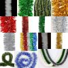 5x 2.5m Christmas Tinsel Xmas Garland Sparkly Snowflake Party Natural Home Décor, Bells (Hot Pink)