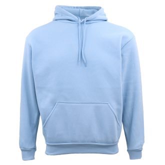 Adult Unisex Men’s Basic Plain Hoodie Pullover Sweater Sweatshirt Jumper XS-8XL, Light Blue