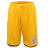 Men’s Basketball Sports Shorts Gym Jogging Swim Board Boxing Sweat Casual Pants, Yellow – Golden State 30, M