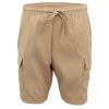 Men’s Cargo Shorts 4 Pockets Cascual Work Trousers Active Pants Elastic Waist, Charcoal, 3XL