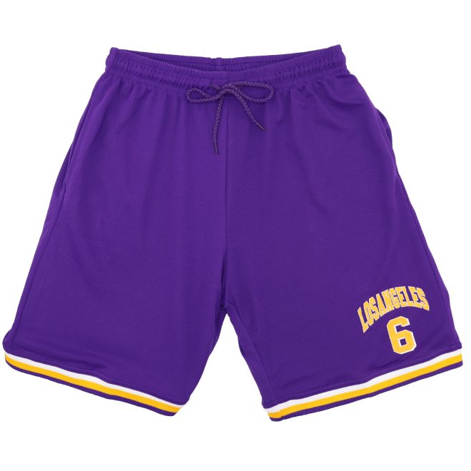 Men’s Basketball Sports Shorts Gym Jogging Swim Board Boxing Sweat Casual Pants, Purple – Los Angeles 6, S