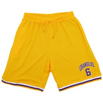 Men’s Basketball Sports Shorts Gym Jogging Swim Board Boxing Sweat Casual Pants, Yellow – Los Angeles 6